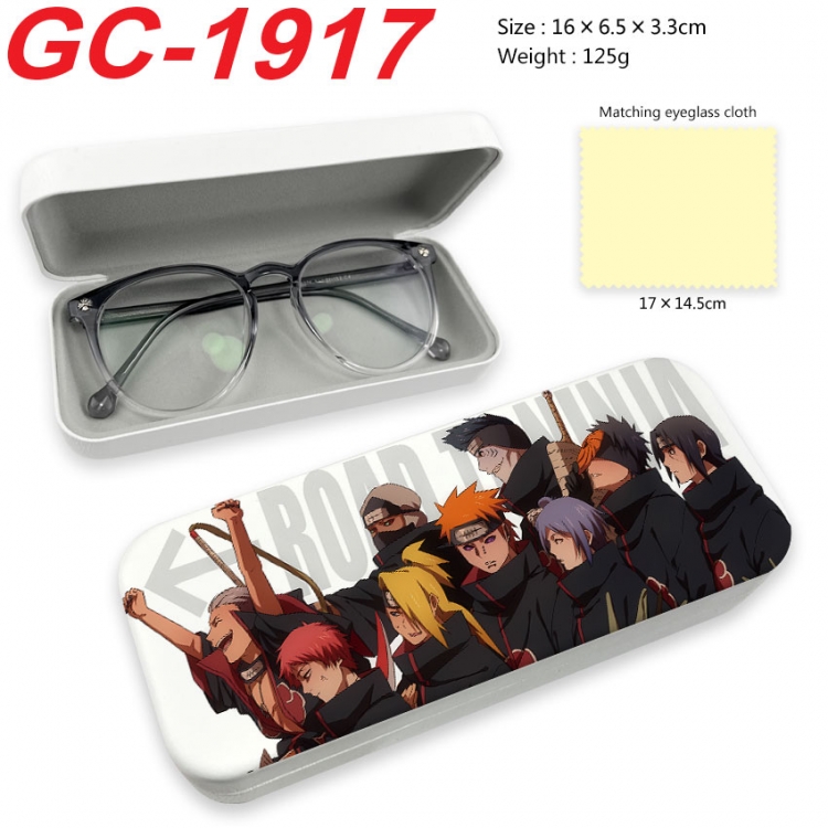 Naruto Anime UV printed PU leather material glasses case 16X6.5X3.3cm  gc-1917