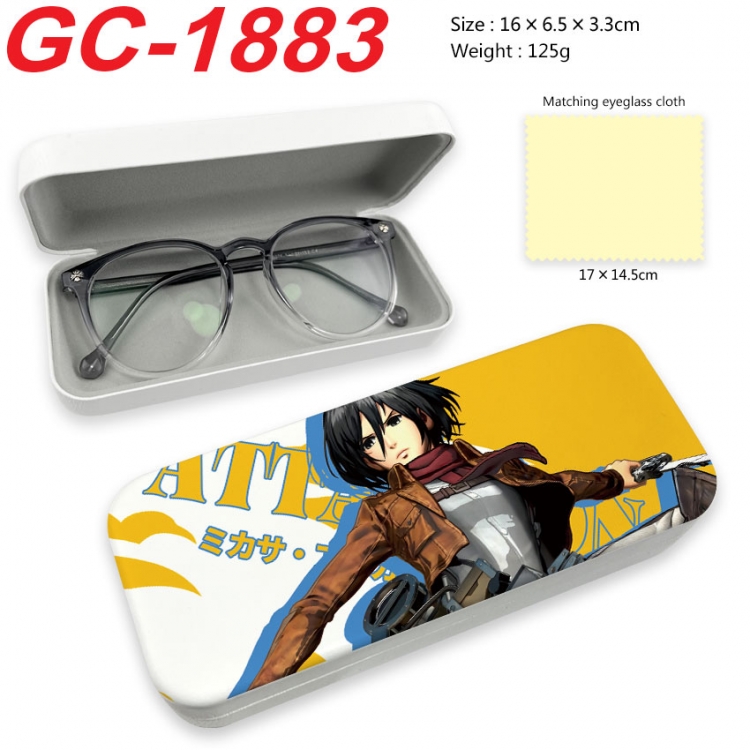 Shingeki no Kyojin Anime UV printed PU leather material glasses case 16X6.5X3.3cm  gc-1883