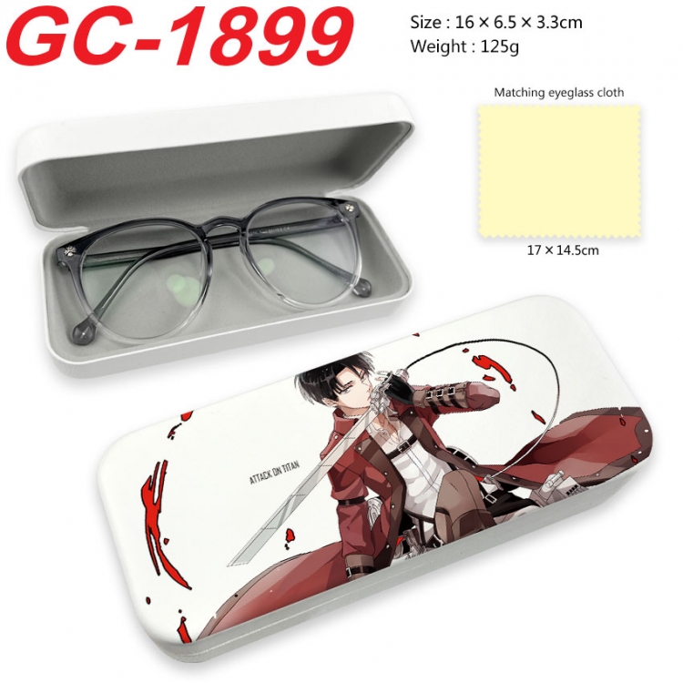 Shingeki no Kyojin Anime UV printed PU leather material glasses case 16X6.5X3.3cm  gc-1899