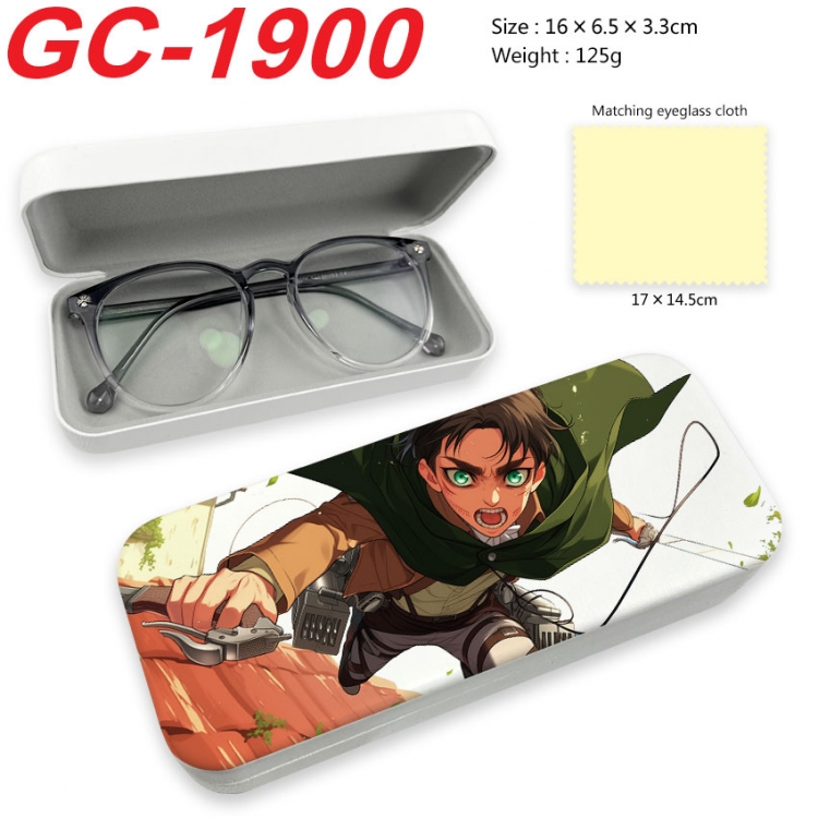 Shingeki no Kyojin Anime UV printed PU leather material glasses case 16X6.5X3.3cm  gc-1900