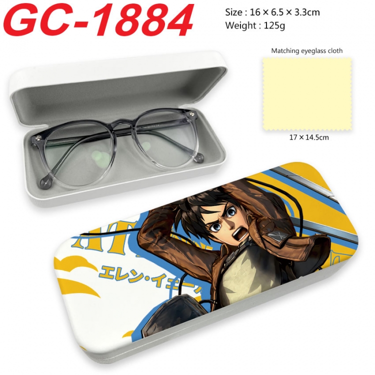 Shingeki no Kyojin Anime UV printed PU leather material glasses case 16X6.5X3.3cm  gc-1884