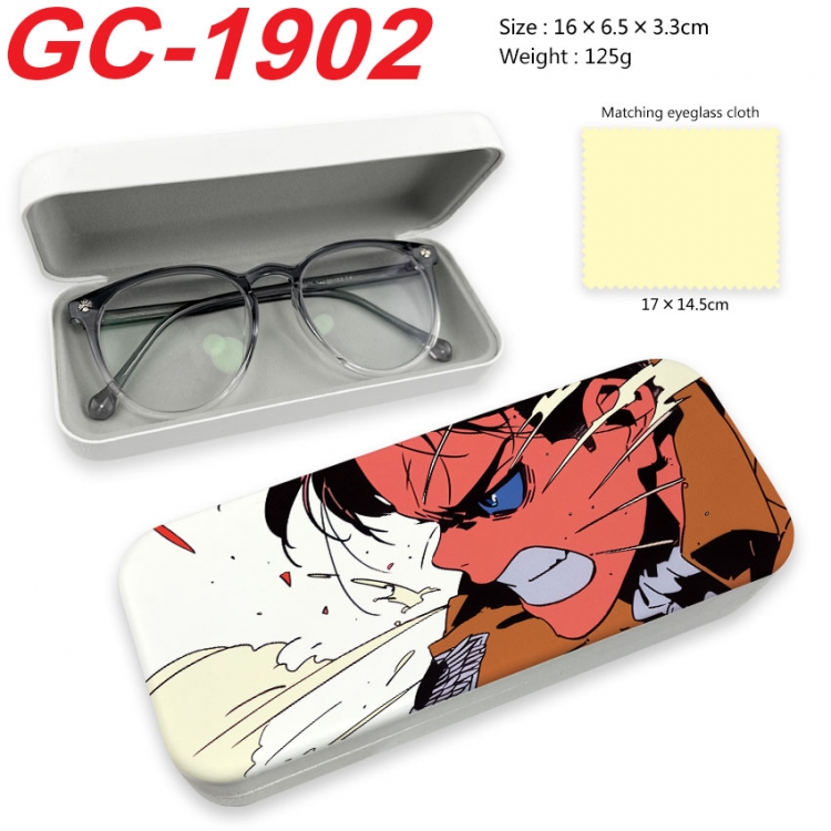 Shingeki no Kyojin Anime UV printed PU leather material glasses case 16X6.5X3.3cm gc-1902