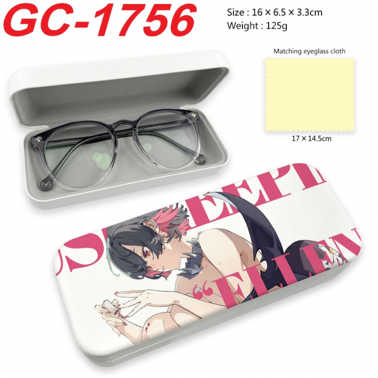 Zenless Zone Zero Anime UV printed PU leather material glasses case 16X6.5X3.3cm  gc-1756