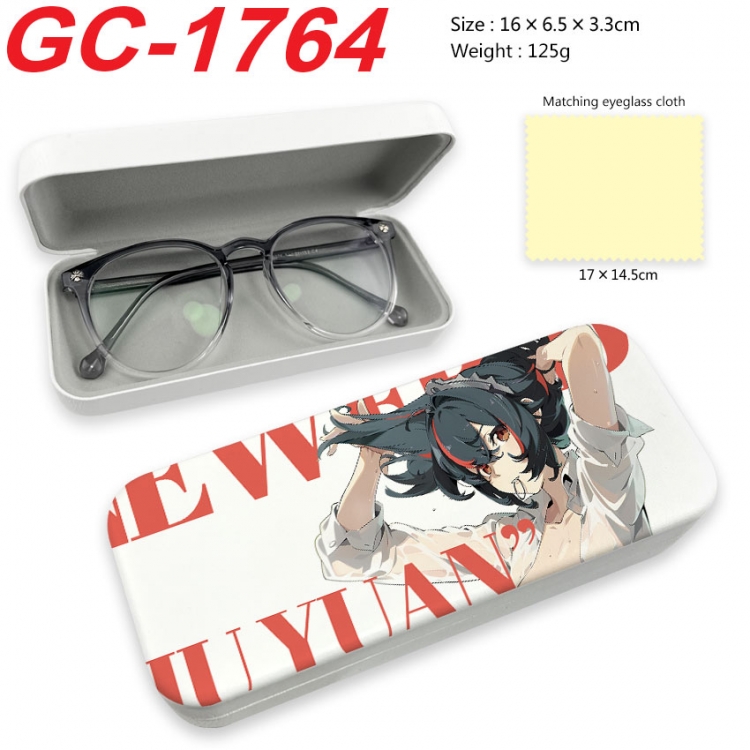 Zenless Zone Zero Anime UV printed PU leather material glasses case 16X6.5X3.3cm  gc-1764