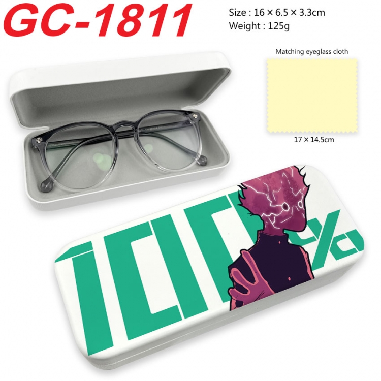 Mob Psycho 100 Anime UV printed PU leather material glasses case 16X6.5X3.3cm  gc-1811