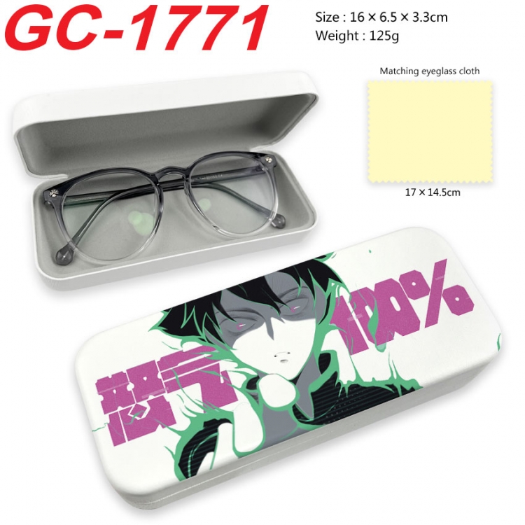 Mob Psycho 100 Anime UV printed PU leather material glasses case 16X6.5X3.3cm  gc-1771