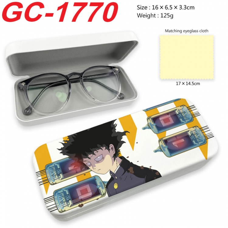 Mob Psycho 100 Anime UV printed PU leather material glasses case 16X6.5X3.3cm  gc-1770