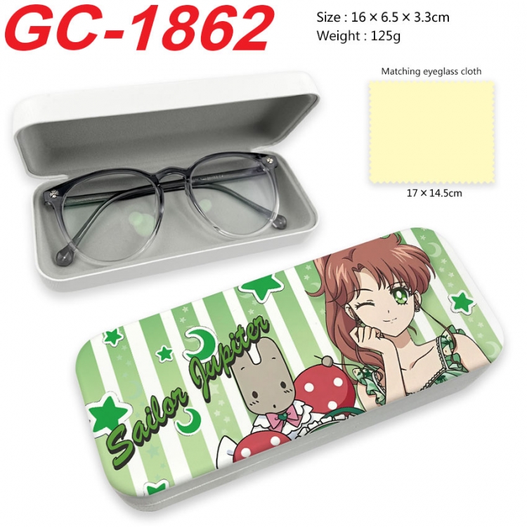 sailormoon Anime UV printed PU leather material glasses case 16X6.5X3.3cm  gc-1862