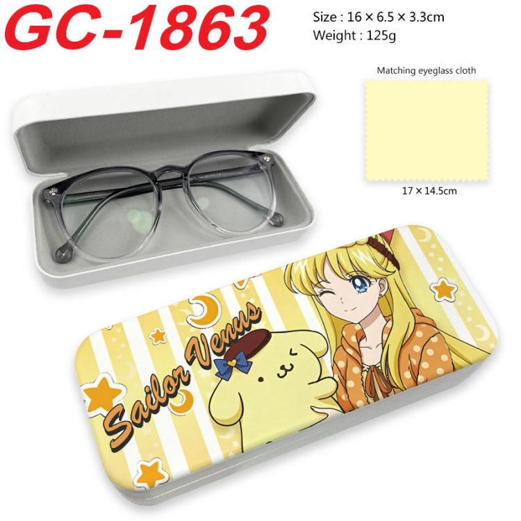 sailormoon Anime UV printed PU leather material glasses case 16X6.5X3.3cm  gc-1863