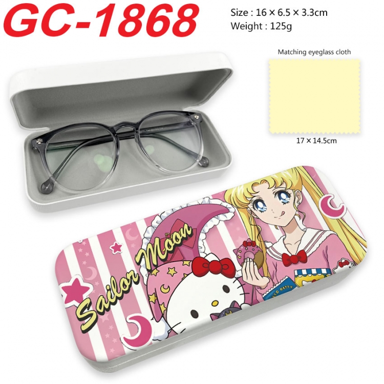 sailormoon Anime UV printed PU leather material glasses case 16X6.5X3.3cm gc-1868