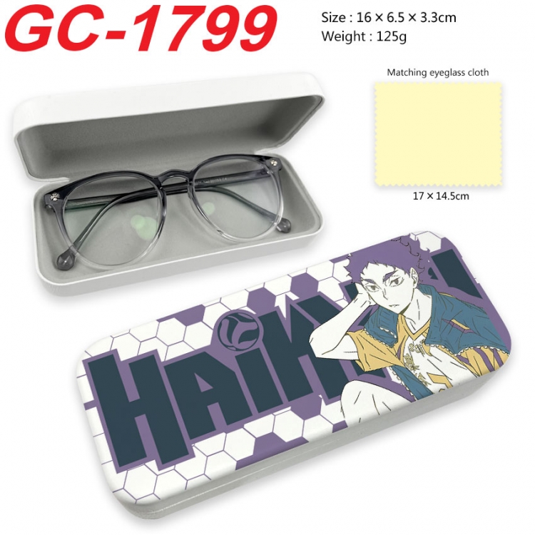 Haikyuu!! Anime UV printed PU leather material glasses case 16X6.5X3.3cm gc-1799