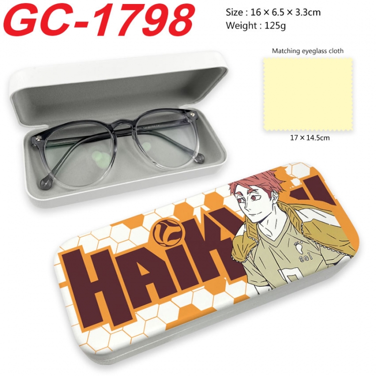 Haikyuu!! Anime UV printed PU leather material glasses case 16X6.5X3.3cm gc-1798