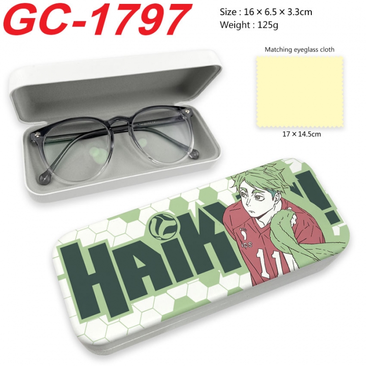 Haikyuu!! Anime UV printed PU leather material glasses case 16X6.5X3.3cm  gc-1797