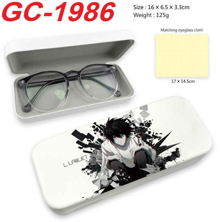 Death note Anime UV printed PU leather material glasses case 16X6.5X3.3cm  gc-1986