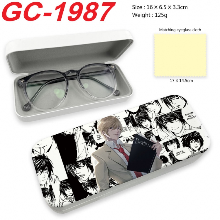 Death note Anime UV printed PU leather material glasses case 16X6.5X3.3cm  gc-1987