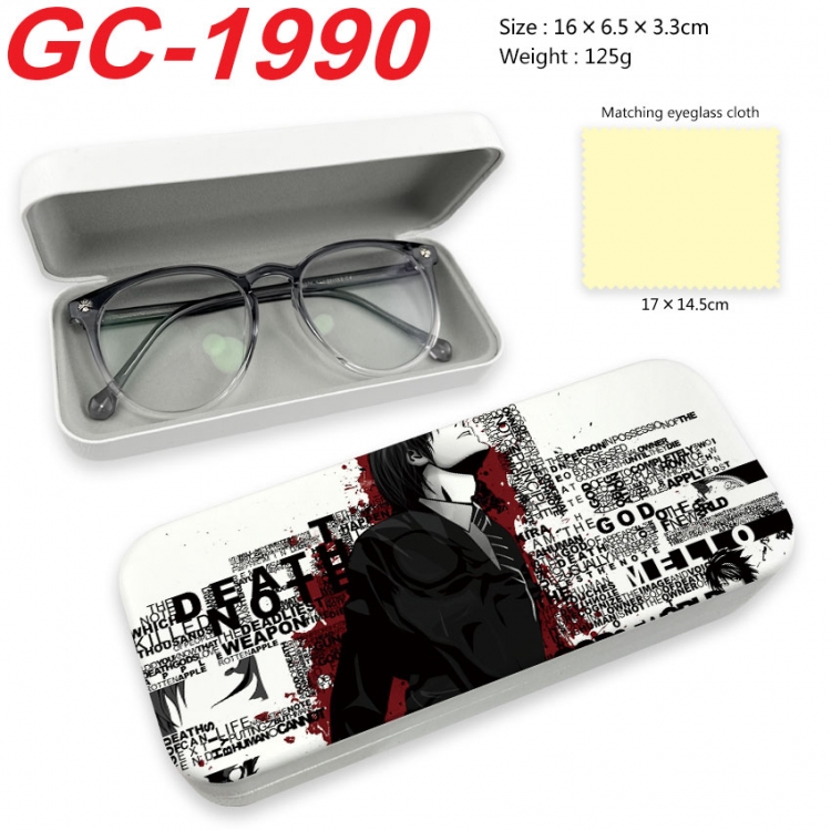 Death note Anime UV printed PU leather material glasses case 16X6.5X3.3cm gc-1990