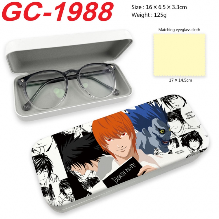 Death note Anime UV printed PU leather material glasses case 16X6.5X3.3cm  gc-1989