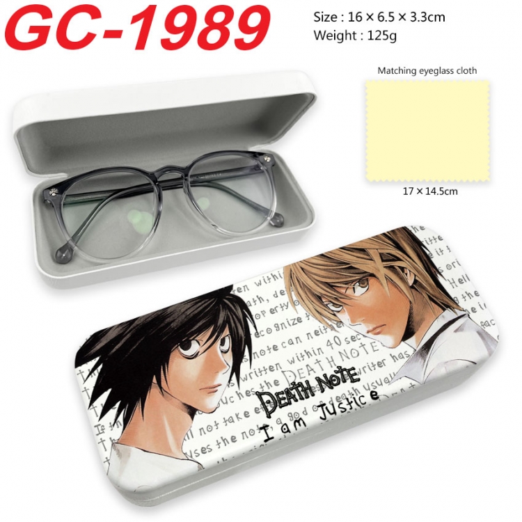 Death note Anime UV printed PU leather material glasses case 16X6.5X3.3cm  gc-1989