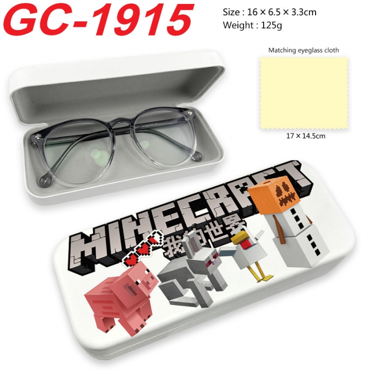 Minecraft Anime UV printed PU leather material glasses case 16X6.5X3.3cm gc-1915