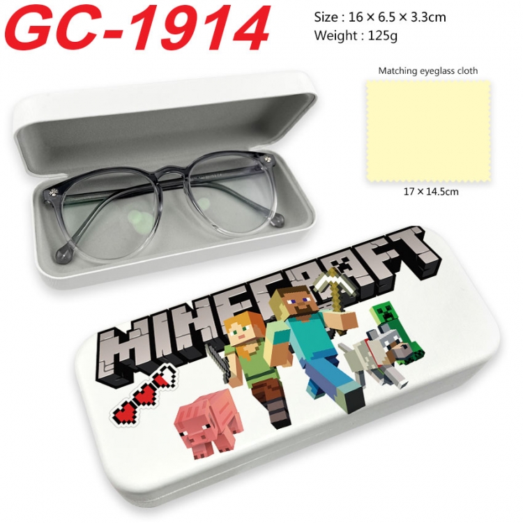 Minecraft Anime UV printed PU leather material glasses case 16X6.5X3.3cm gc-1914