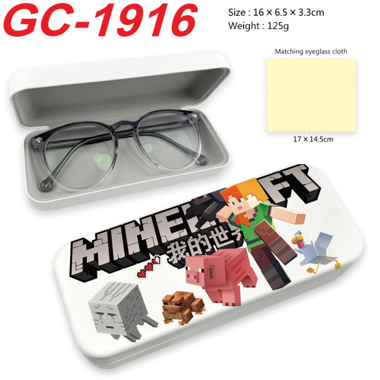 Minecraft Anime UV printed PU leather material glasses case 16X6.5X3.3cm  gc-1916