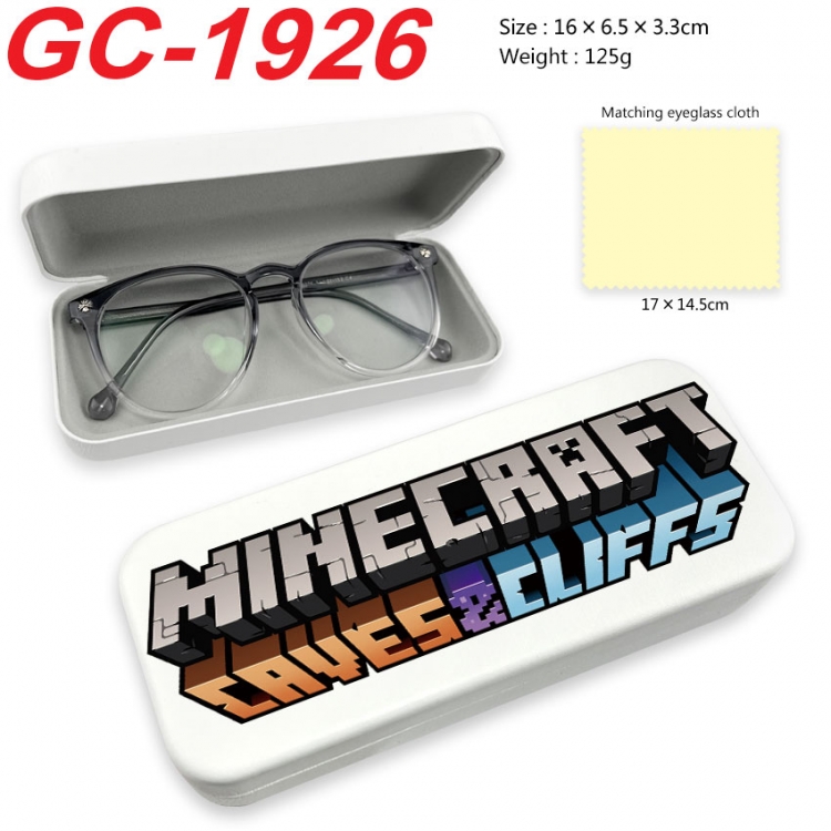 Minecraft Anime UV printed PU leather material glasses case 16X6.5X3.3cm gc-1926