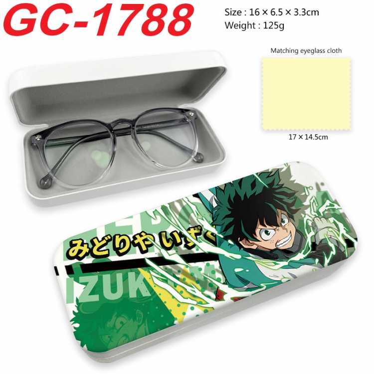 My Hero Academia Anime UV printed PU leather material glasses case 16X6.5X3.3cm  gc-1788