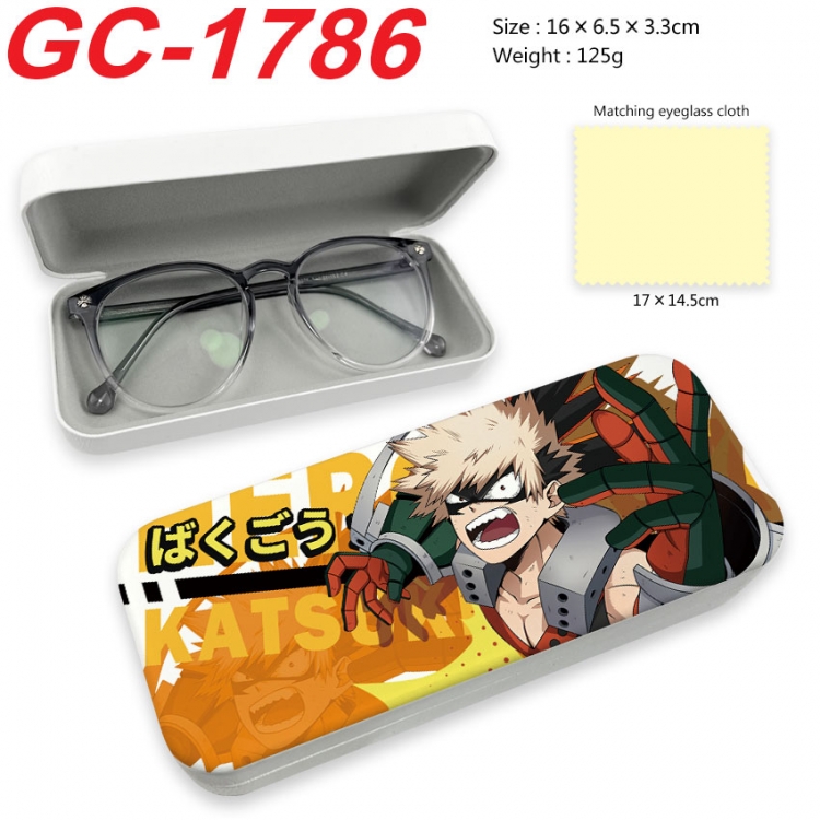 My Hero Academia Anime UV printed PU leather material glasses case 16X6.5X3.3cm  gc-1786