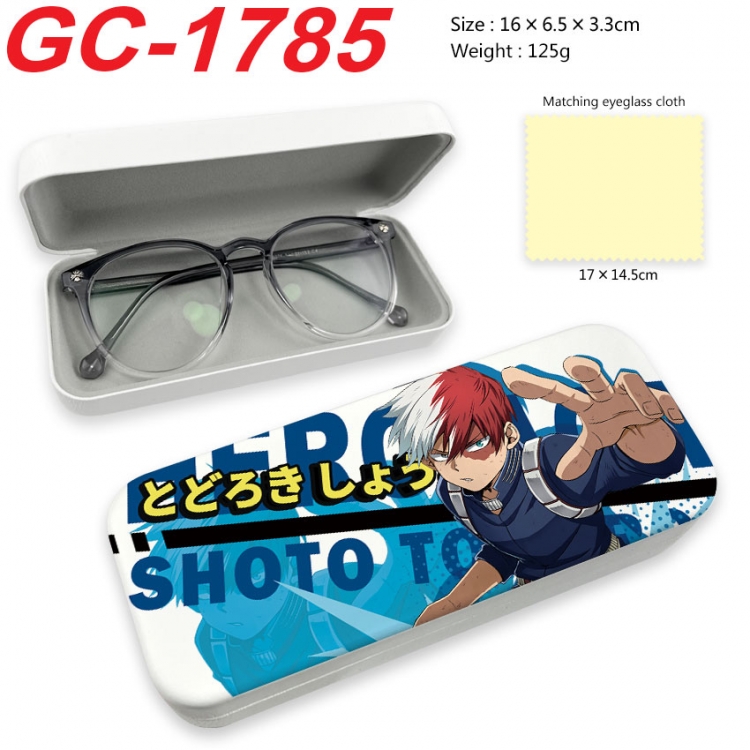 My Hero Academia Anime UV printed PU leather material glasses case 16X6.5X3.3cm gc-1785