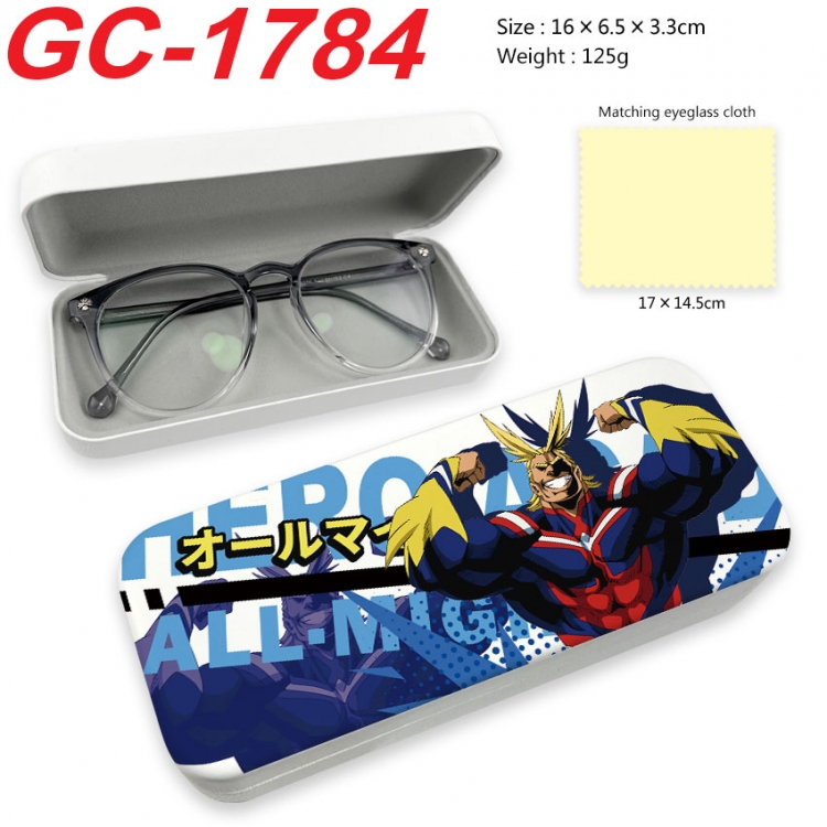 My Hero Academia Anime UV printed PU leather material glasses case 16X6.5X3.3cm  gc-1784