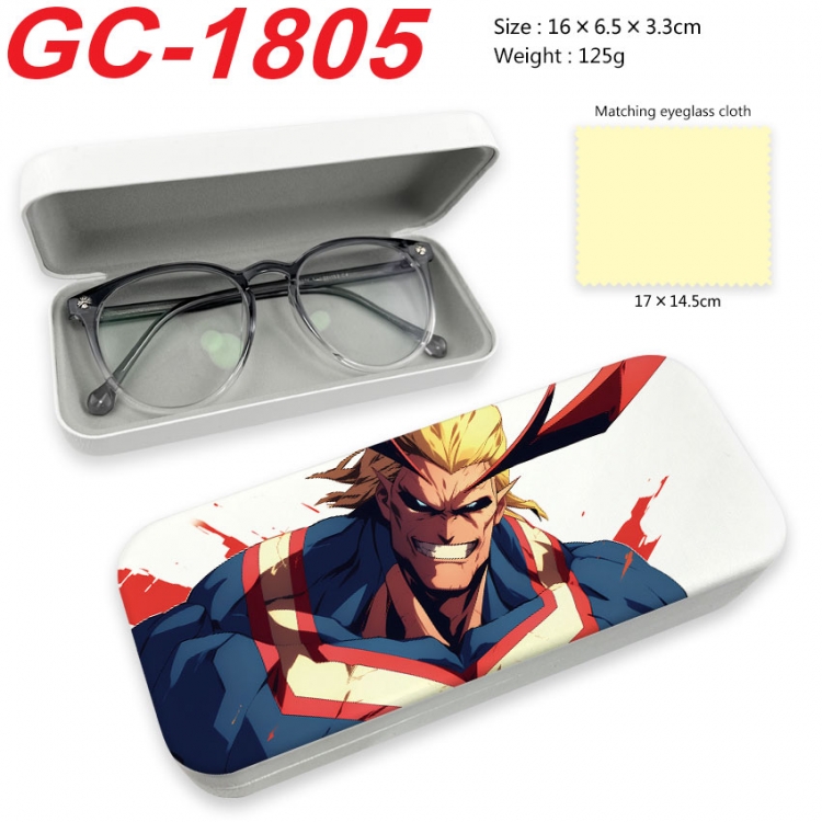 My Hero Academia Anime UV printed PU leather material glasses case 16X6.5X3.3cm  gc-1805