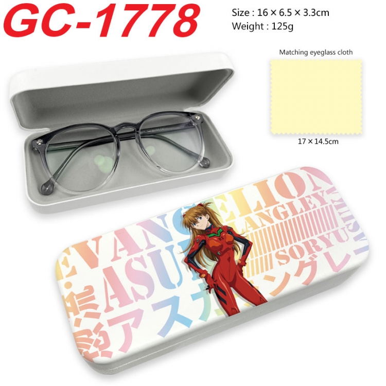 EVA Anime UV printed PU leather material glasses case 16X6.5X3.3cm  gc-1778