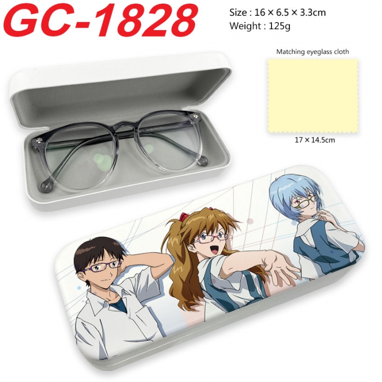 EVA Anime UV printed PU leather material glasses case 16X6.5X3.3cm  gc-1828