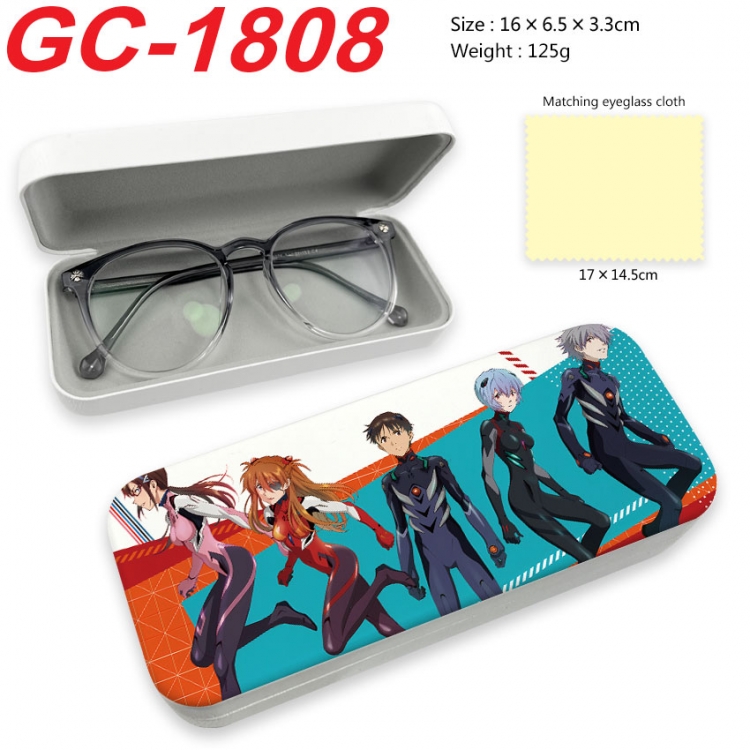 EVA Anime UV printed PU leather material glasses case 16X6.5X3.3cm  gc-1808