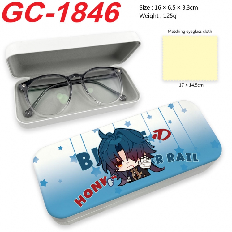 Honkai: Star Rail Anime UV printed PU leather material glasses case 16X6.5X3.3cm