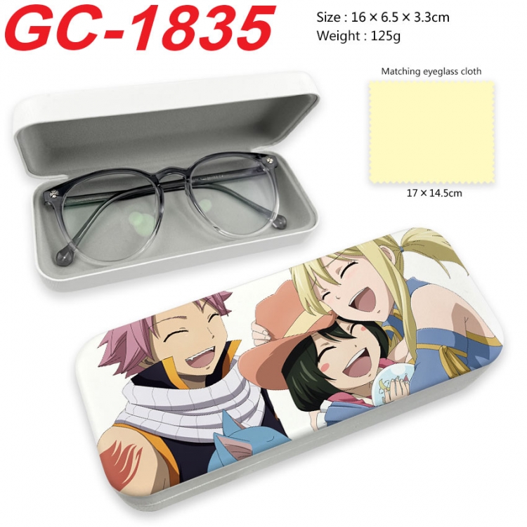 Fairy tail Anime UV printed PU leather material glasses case 16X6.5X3.3cm