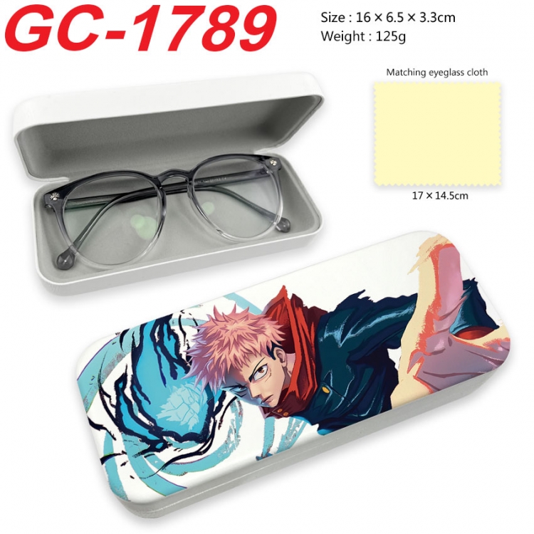 Jujutsu Kaisen Anime UV printed PU leather material glasses case 16X6.5X3.3cm