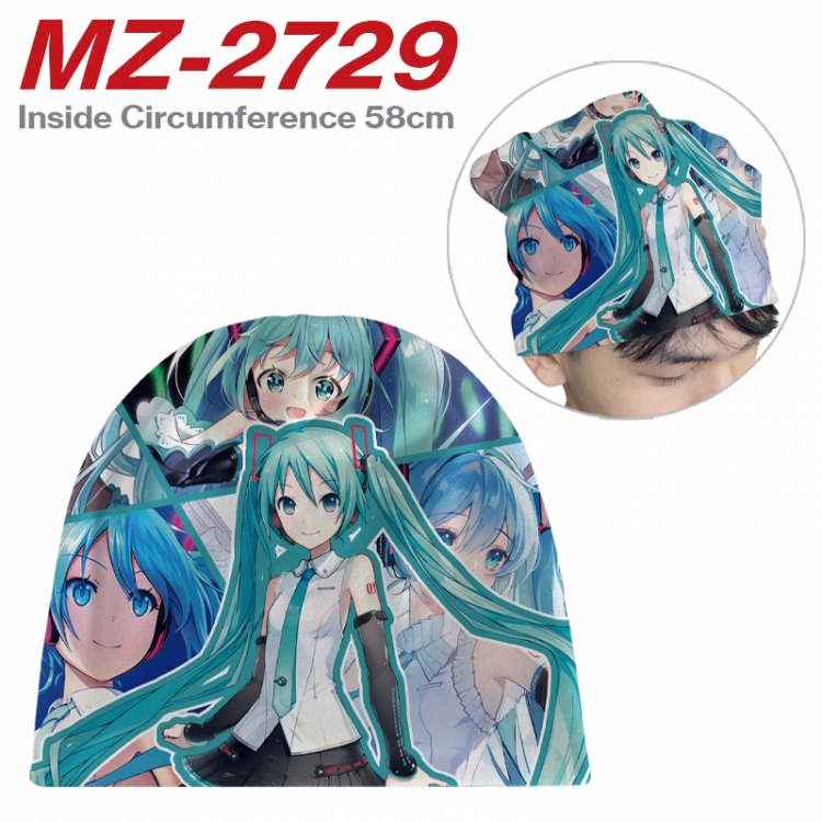 Hatsune Miku Anime flannel full color hat cosplay men's and women's knitted hats 58cm  MZ-2729