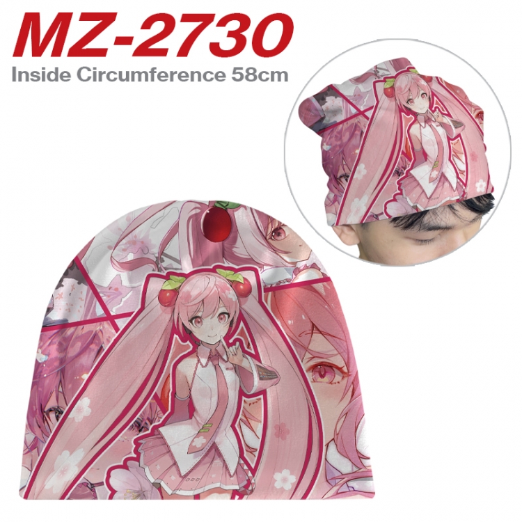 Hatsune Miku Anime flannel full color hat cosplay men's and women's knitted hats 58cm MZ-2730