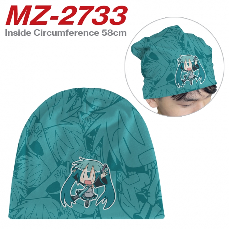 Hatsune Miku Anime flannel full color hat cosplay men's and women's knitted hats 58cm MZ-2733