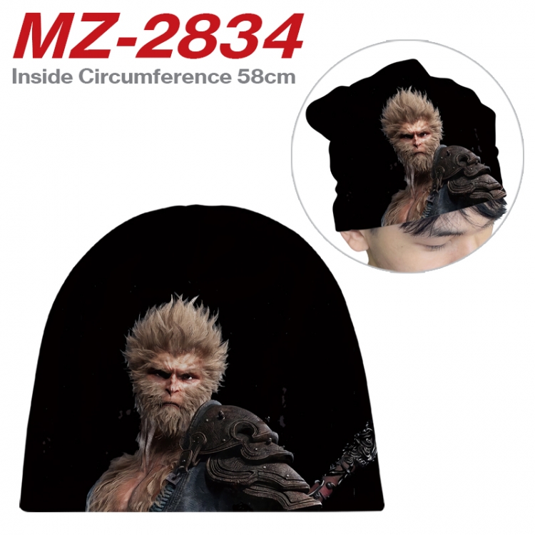 Black Myth Anime flannel full color hat cosplay men's and women's knitted hats 58cm MZ-2834