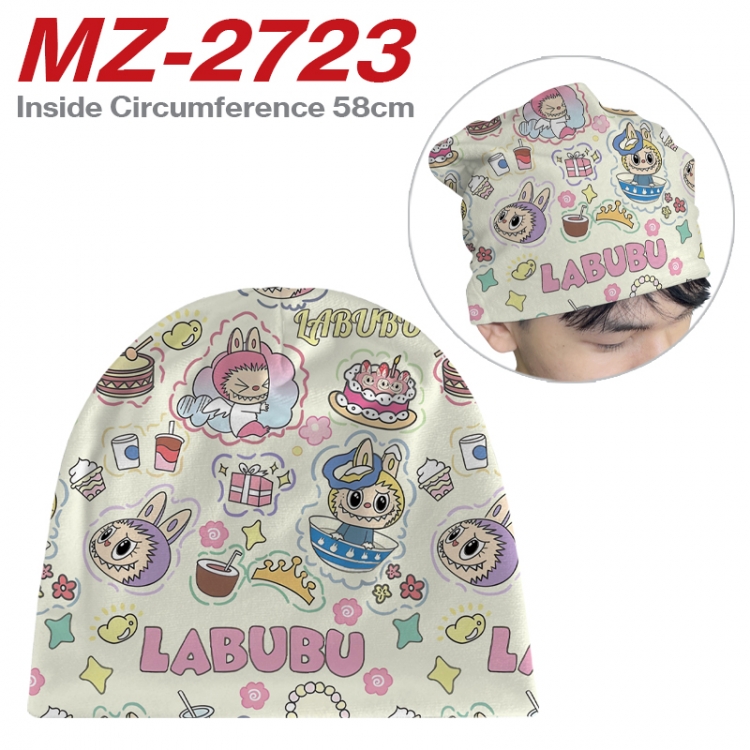 Labubu Anime flannel full color hat cosplay men's and women's knitted hats 58cm  MZ-2723