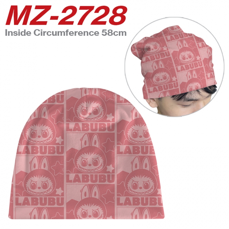 Labubu Anime flannel full color hat cosplay men's and women's knitted hats 58cm MZ-2728