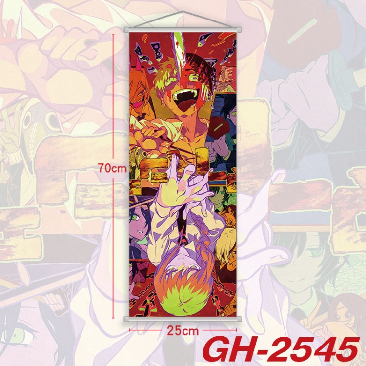 Chainsaw man Plastic Rod Cloth Small Hanging Canvas Painting Wall Scroll 25x70cm price for 5 pcs  gh-2545