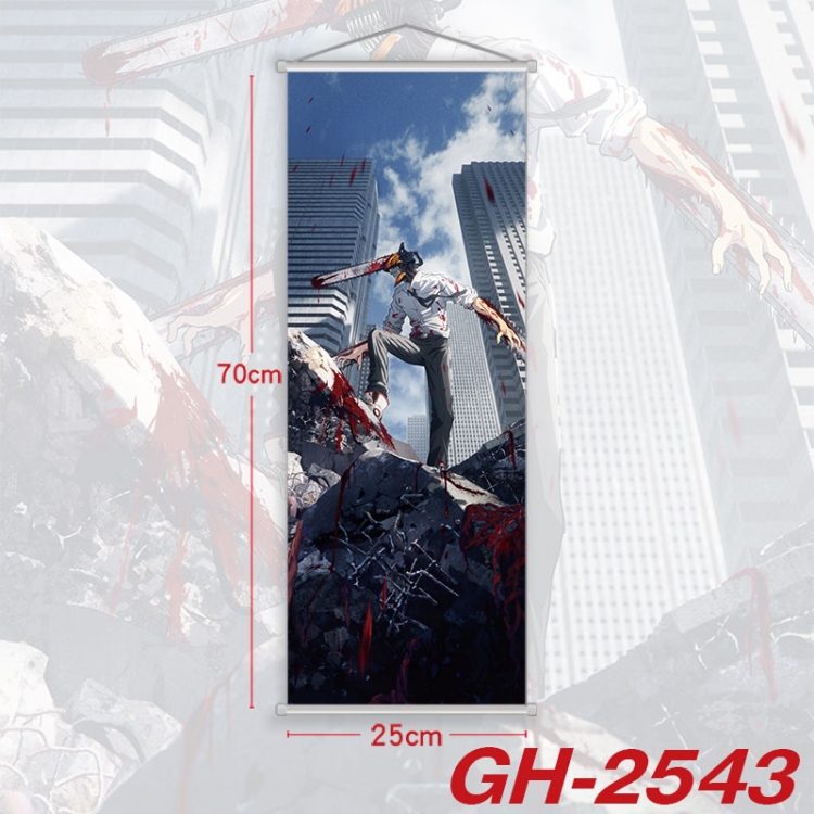 Chainsaw man Plastic Rod Cloth Small Hanging Canvas Painting Wall Scroll 25x70cm price for 5 pcs gh-2543