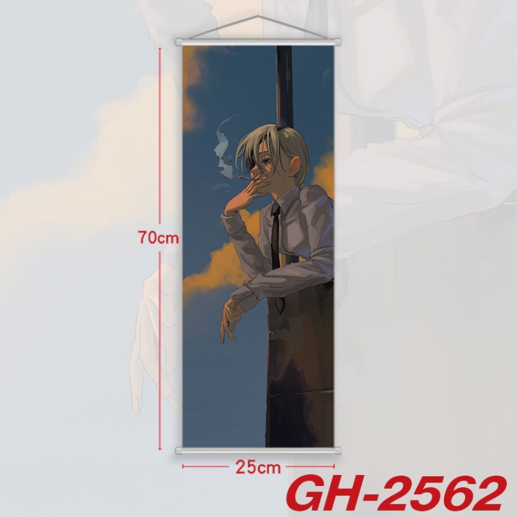 Chainsaw man Plastic Rod Cloth Small Hanging Canvas Painting Wall Scroll 25x70cm price for 5 pcs  gh-2562