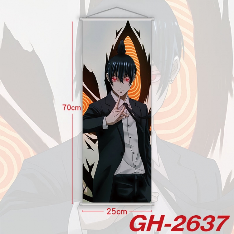 Chainsaw man Plastic Rod Cloth Small Hanging Canvas Painting Wall Scroll 25x70cm price for 5 pcs  gh-2637