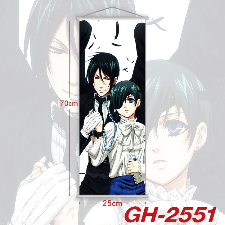 Kuroshitsuji Plastic Rod Cloth Small Hanging Canvas Painting Wall Scroll 25x70cm price for 5 pcs gh-2551