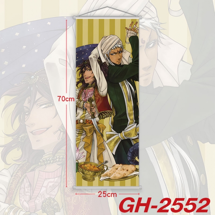 Kuroshitsuji Plastic Rod Cloth Small Hanging Canvas Painting Wall Scroll 25x70cm price for 5 pcs  gh-2552