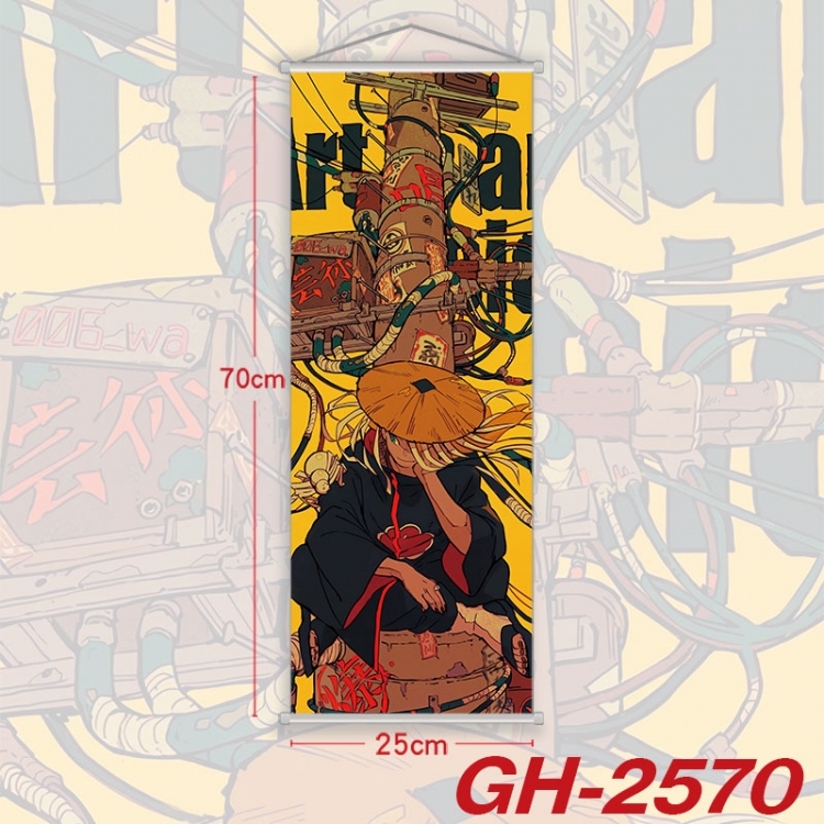 Naruto Plastic Rod Cloth Small Hanging Canvas Painting Wall Scroll 25x70cm price for 5 pcs  gh-2570